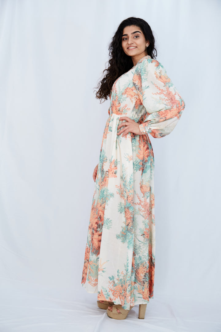 Country Print Maxi Dress - Vz Collection
