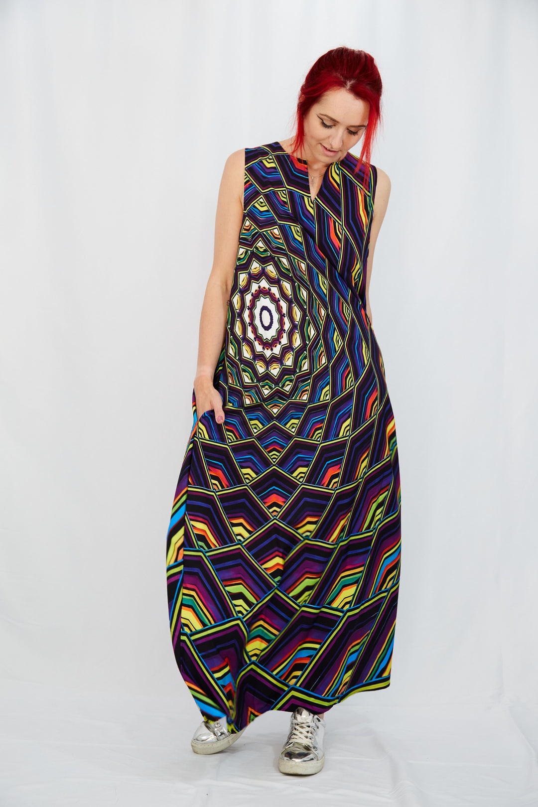 Digital Printed Abstract Print Maxi Dress - Vz Collection