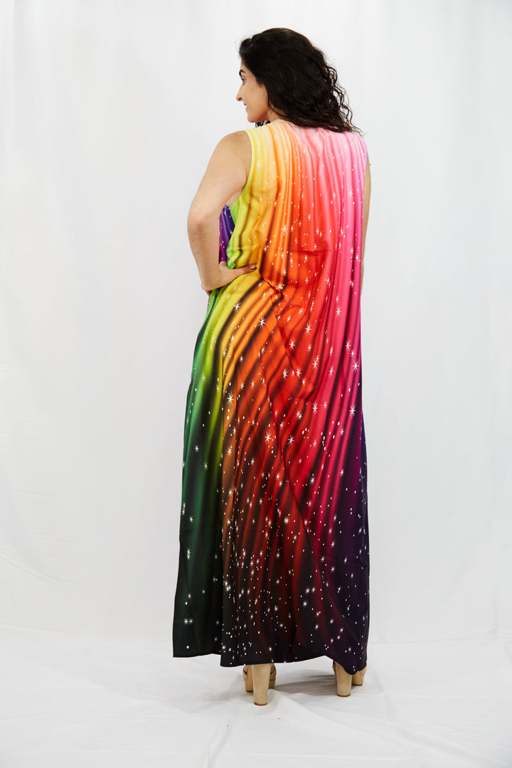Digital Printed Rainbow Maxi Dress - Vz Collection