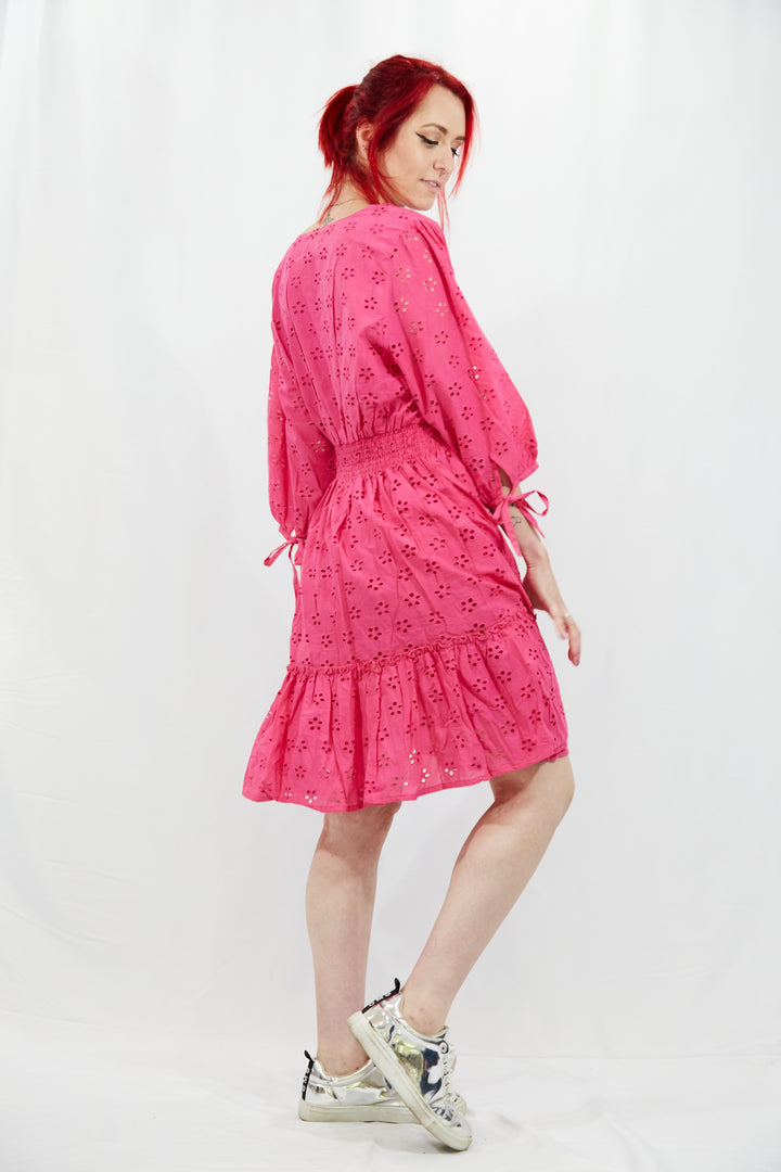 Tiered Broidery Anglaise Dress - Vz Collection