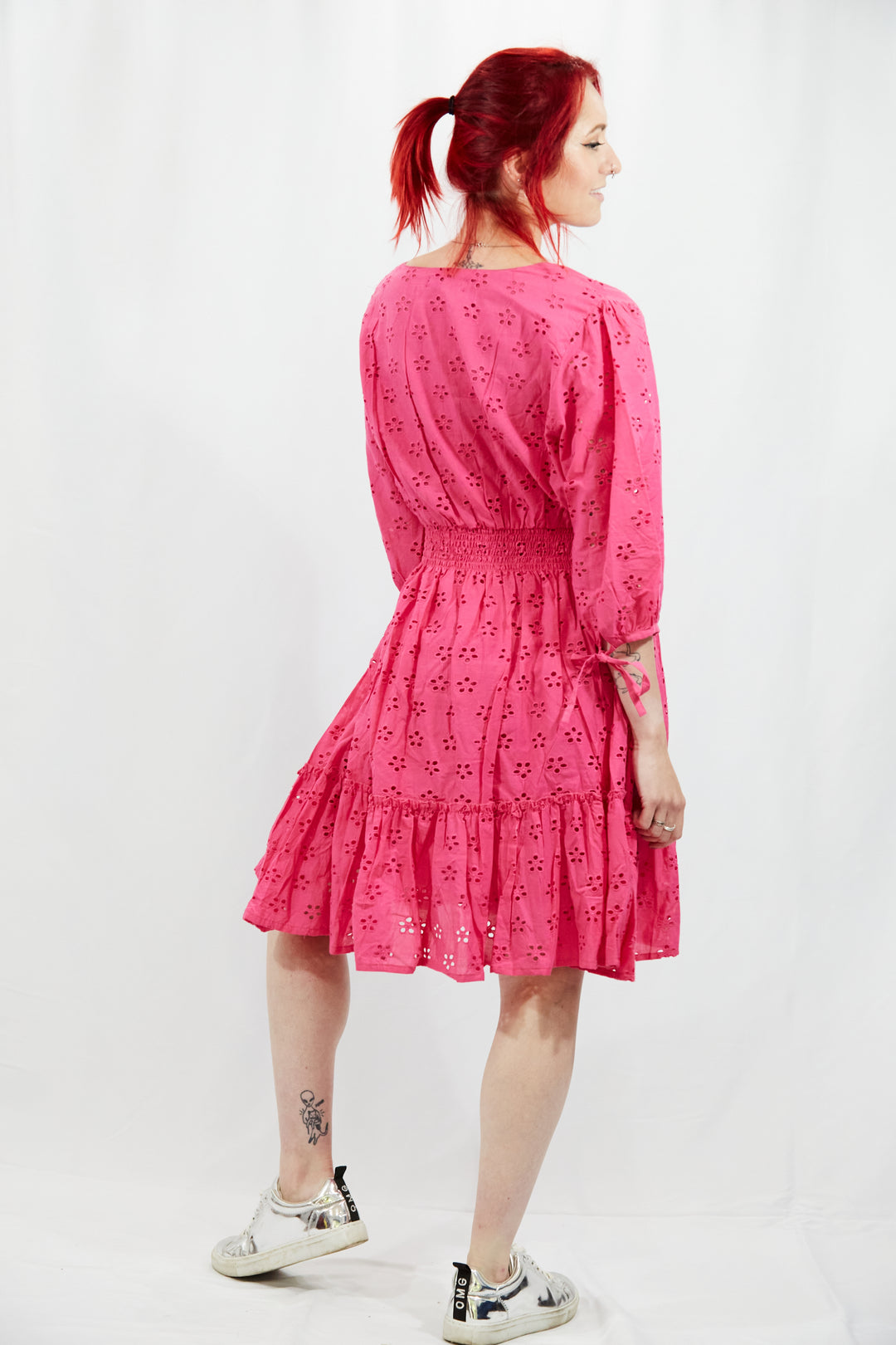 Tiered Broidery Anglaise Dress - Vz Collection