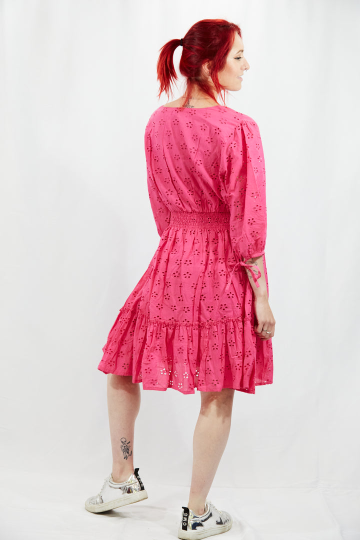 Tiered Broidery Anglaise Dress - Vz Collection