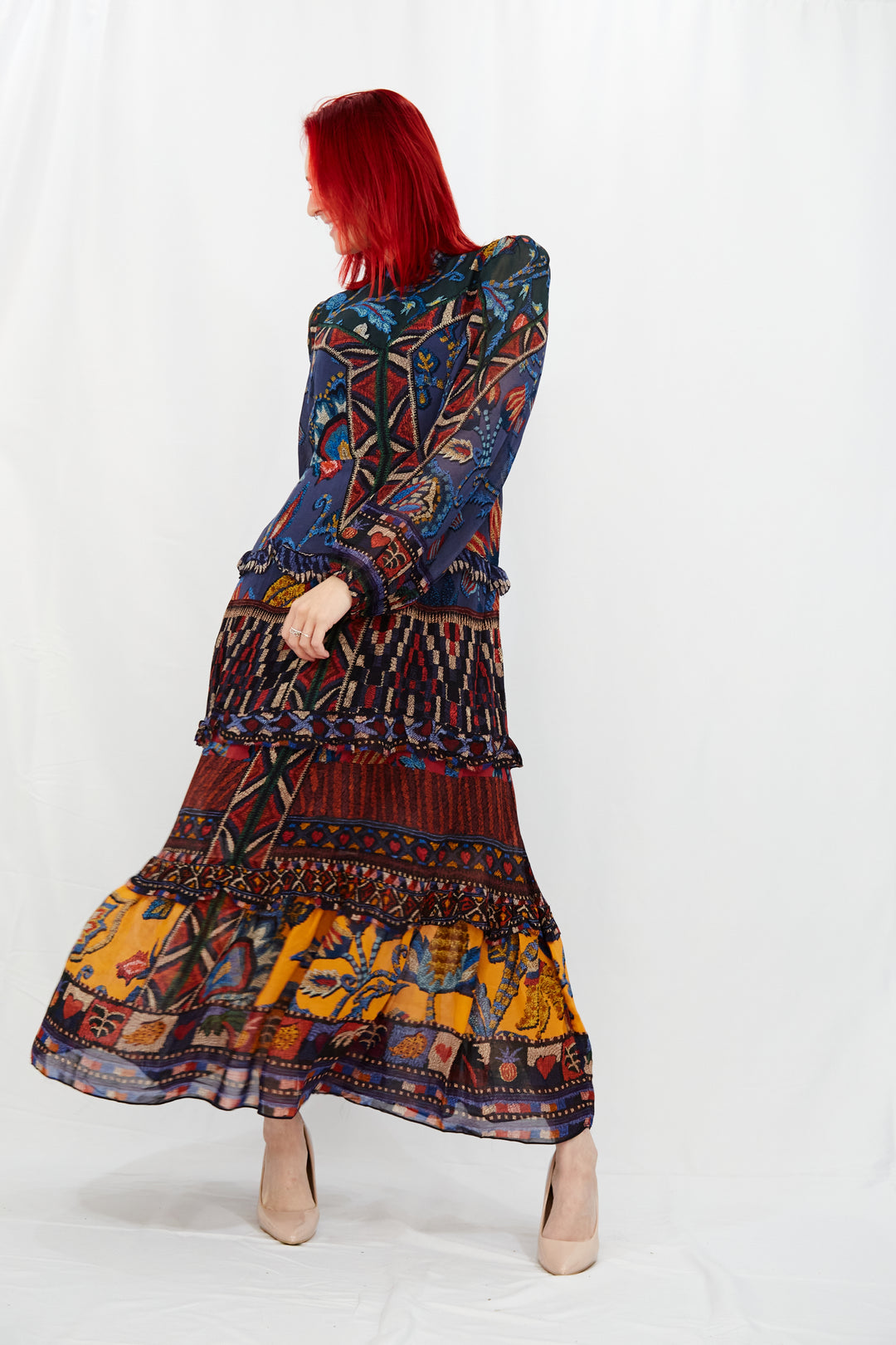 Stunning Contemporary Print Maxi Dress - Vz Collection