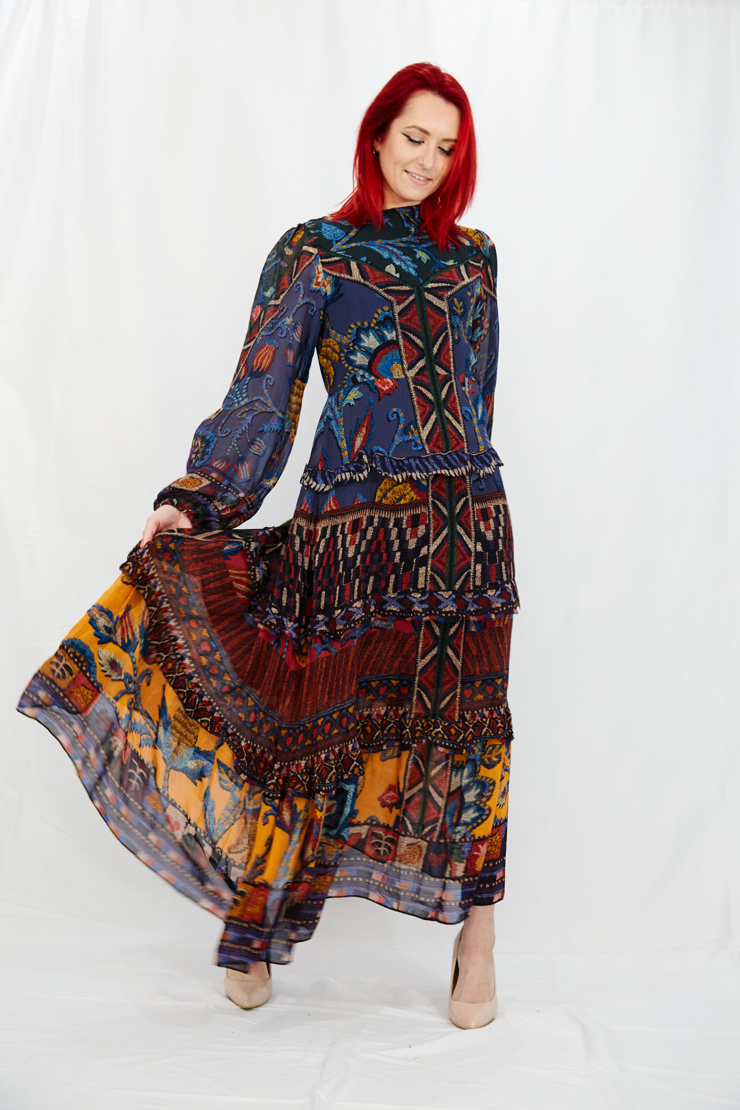 Stunning Contemporary Print Maxi Dress - Vz Collection