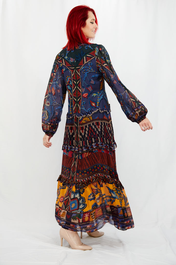 Stunning Contemporary Print Maxi Dress - Vz Collection