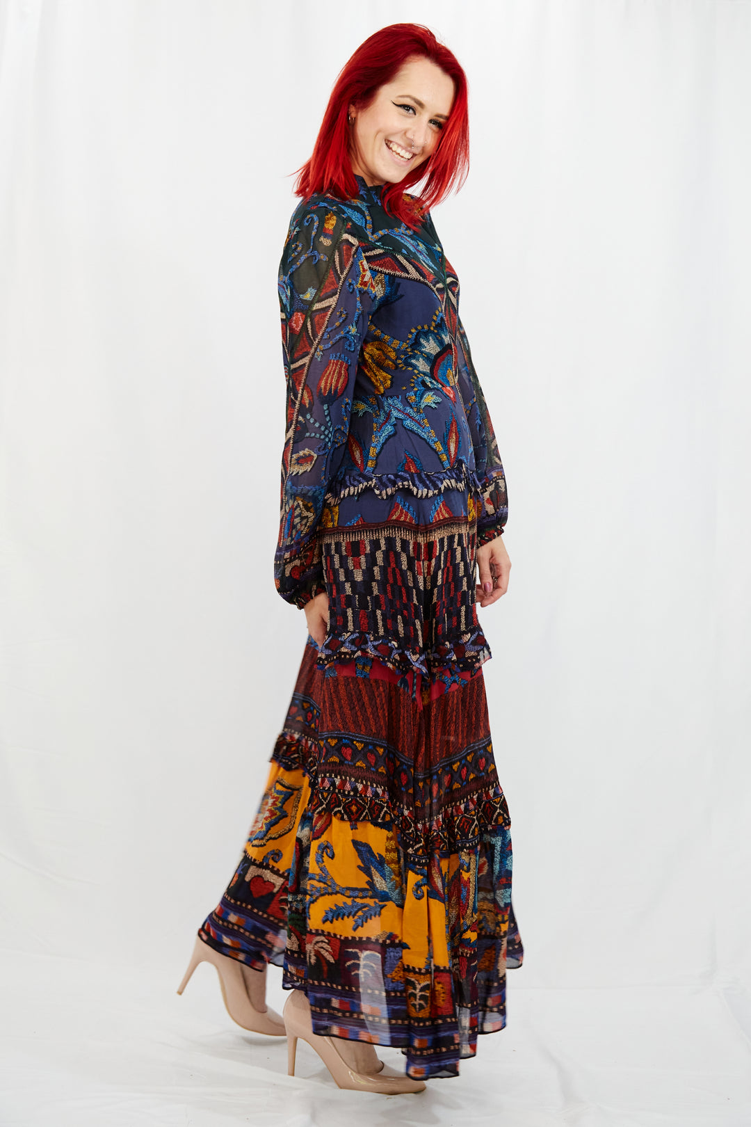 Stunning Contemporary Print Maxi Dress - Vz Collection