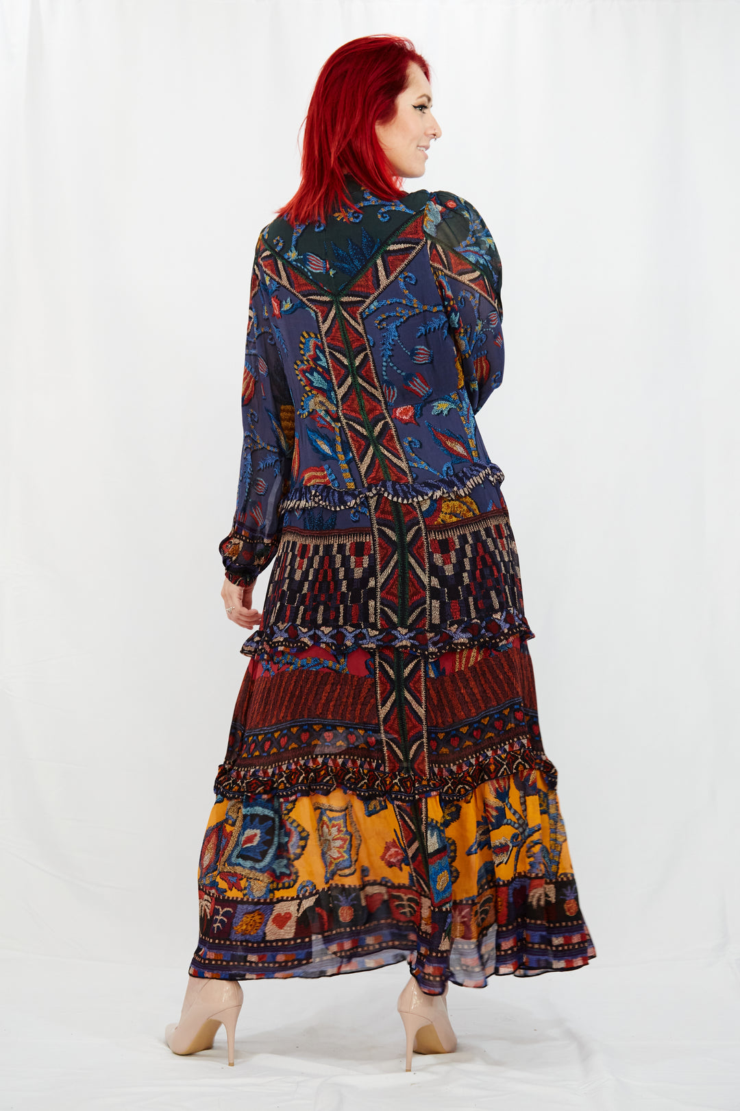 Stunning Contemporary Print Maxi Dress - Vz Collection