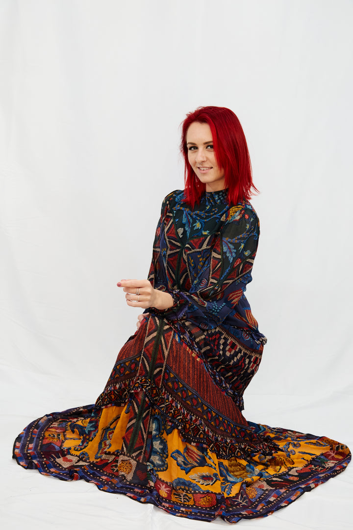 Stunning Contemporary Print Maxi Dress - Vz Collection