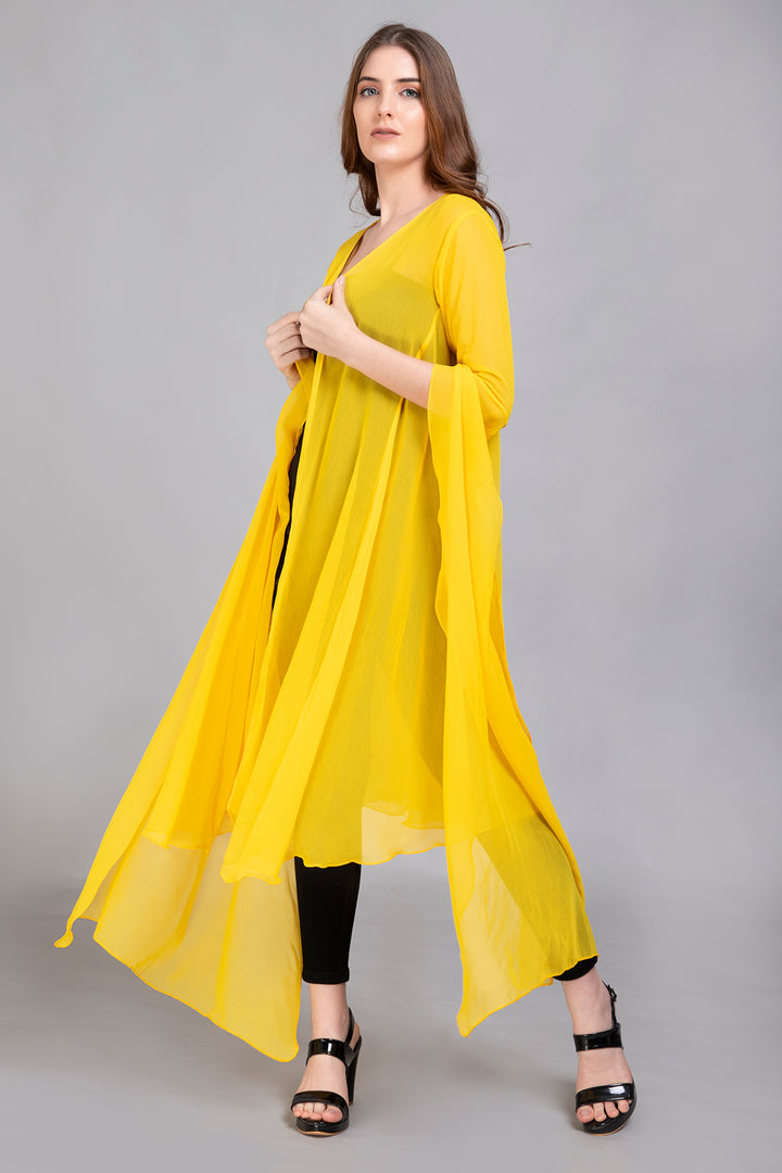 Georgette Chiffon Bell-Sleeve Capelet/Overlay