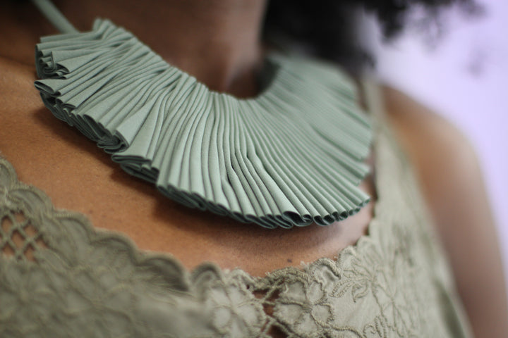 Ruched/ Pleated Fabric Necklace