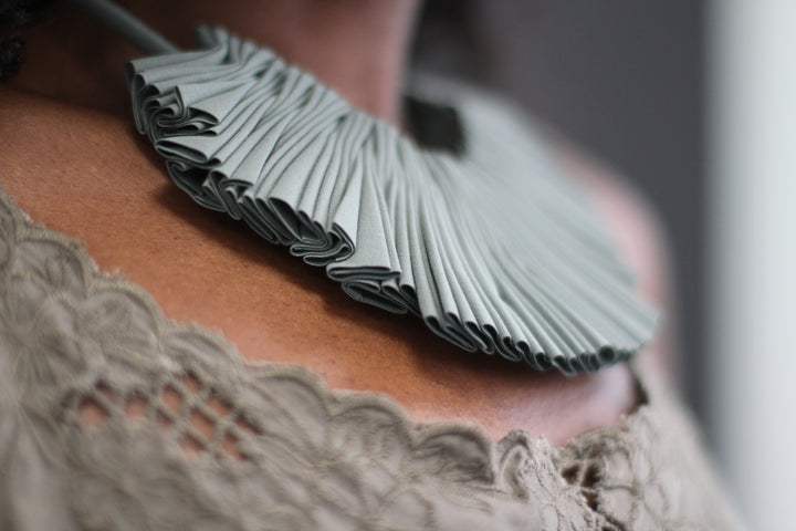 Ruched/ Pleated Fabric Necklace