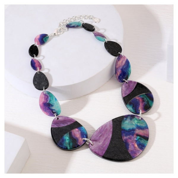 Purple Pebble Necklace - Vz Collection