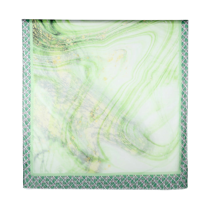 Green Marble Design Silk Blend Scarf - Vz Collection