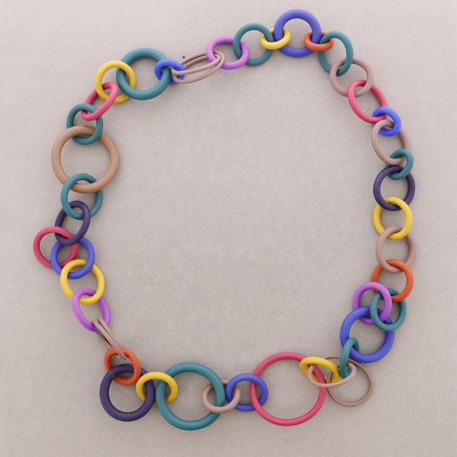 Multi Colour Rubber Link Necklace - Vz Collection