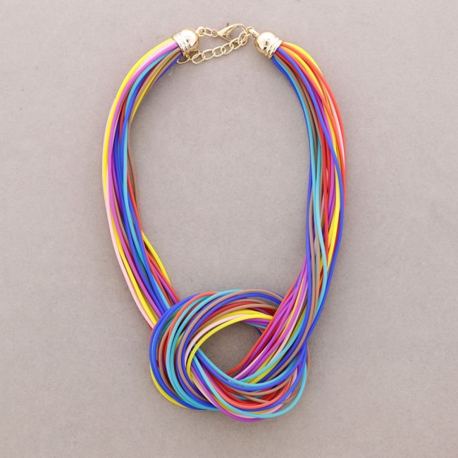 Multicolour Multi Knot Rubber Choker - Vz Collection
