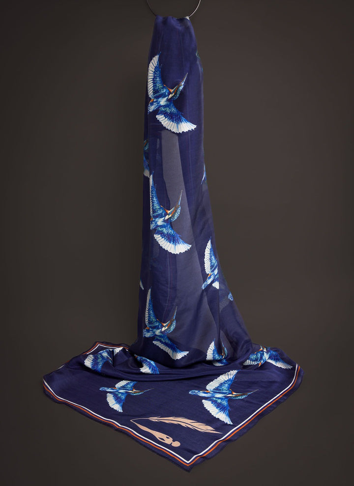Kingfisher Organza Silk Scarves - Vz Collection