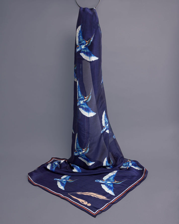 Kingfisher Organza Silk Scarves - Vz Collection