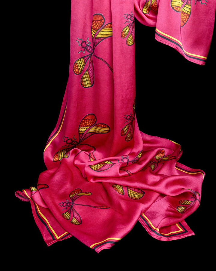 Dragonfly Satin Silk Scarves - Vz Collection