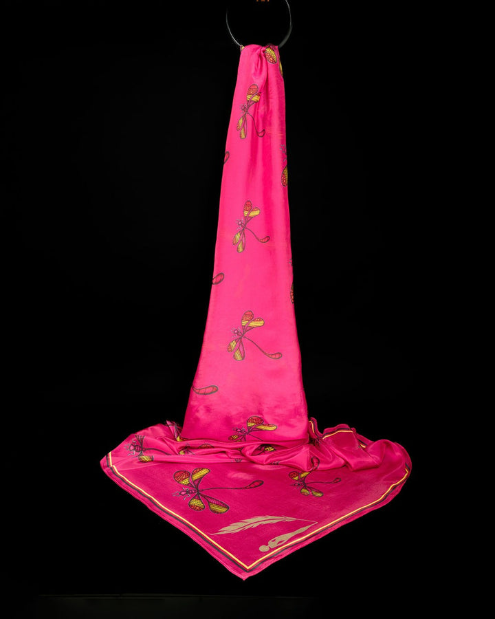 Dragonfly Satin Silk Scarves - Vz Collection