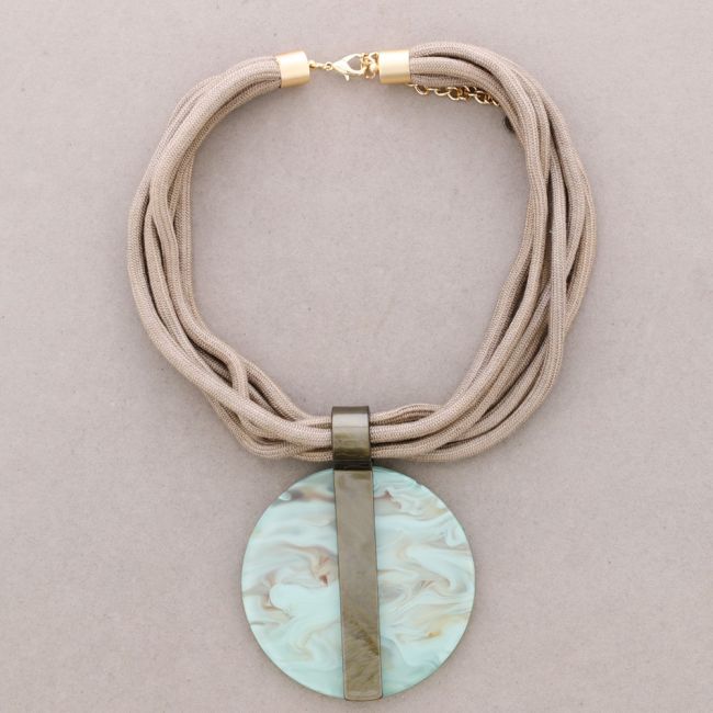 Resin Medallion Pendant Necklace