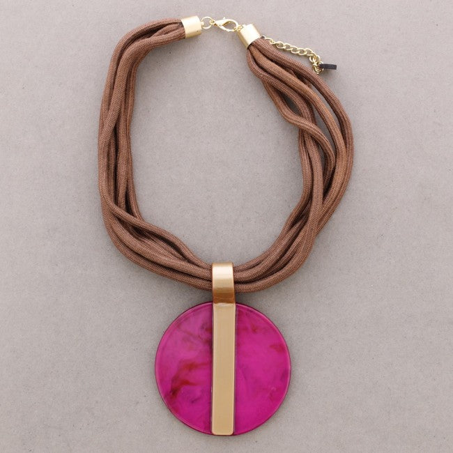 Resin Medallion Pendant Necklace