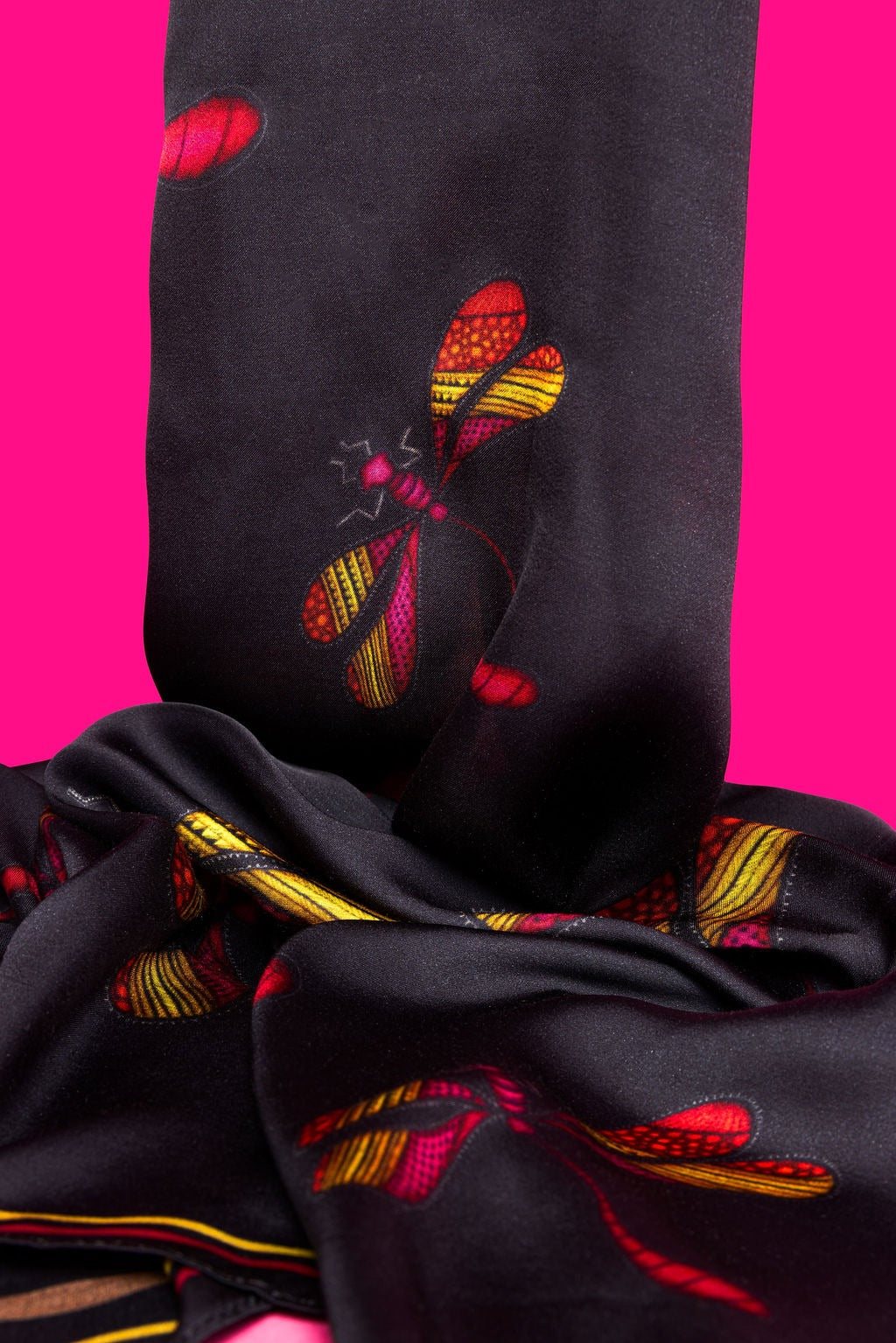 Dragonfly Satin Silk Scarves - Vz Collection