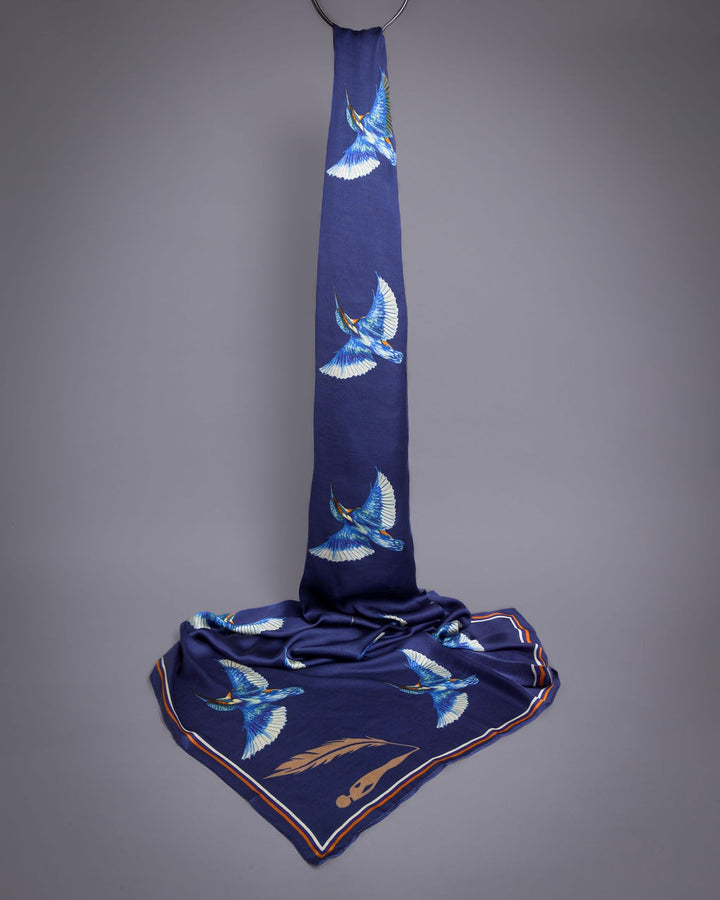 Kingfisher Satin Silk Scarves - Vz Collection