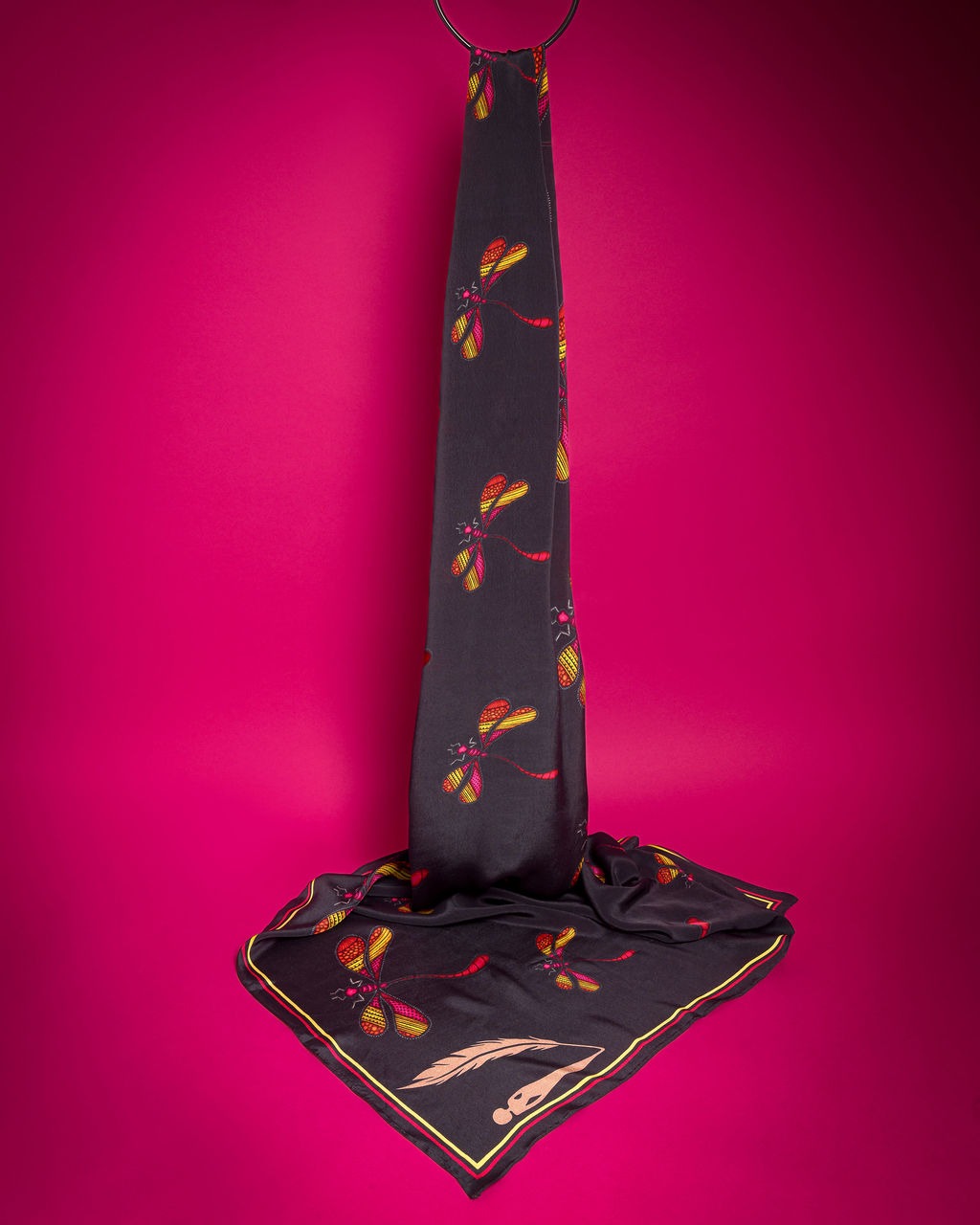Dragonfly Satin Silk Scarves - Vz Collection