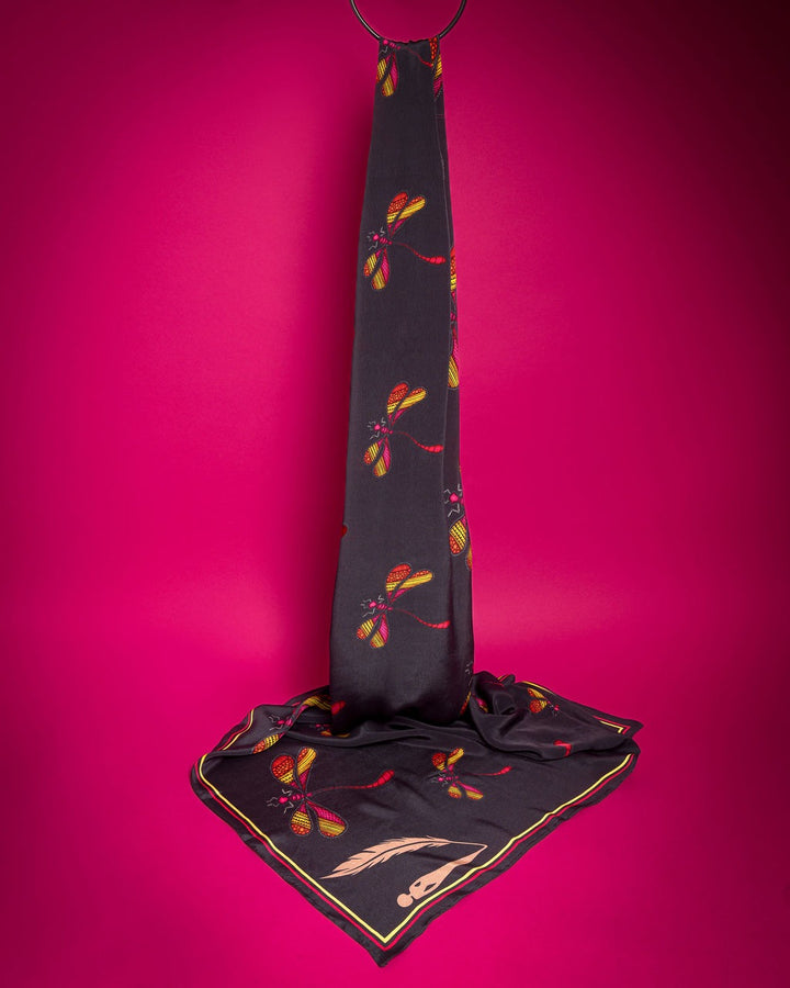 Dragonfly Satin Silk Scarves - Vz Collection