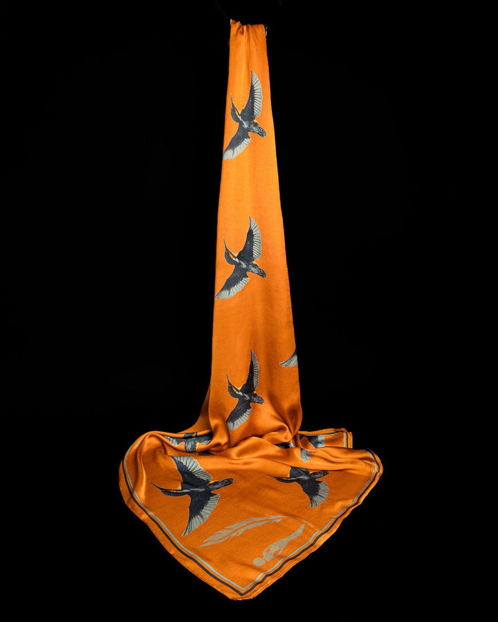 Kingfisher Satin Silk Scarves - Vz Collection