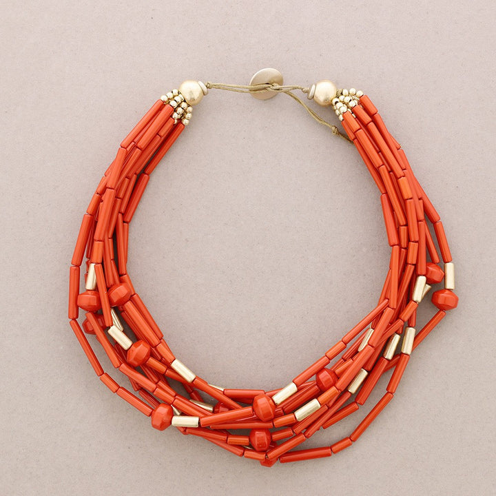 Orange And Gold Necklace