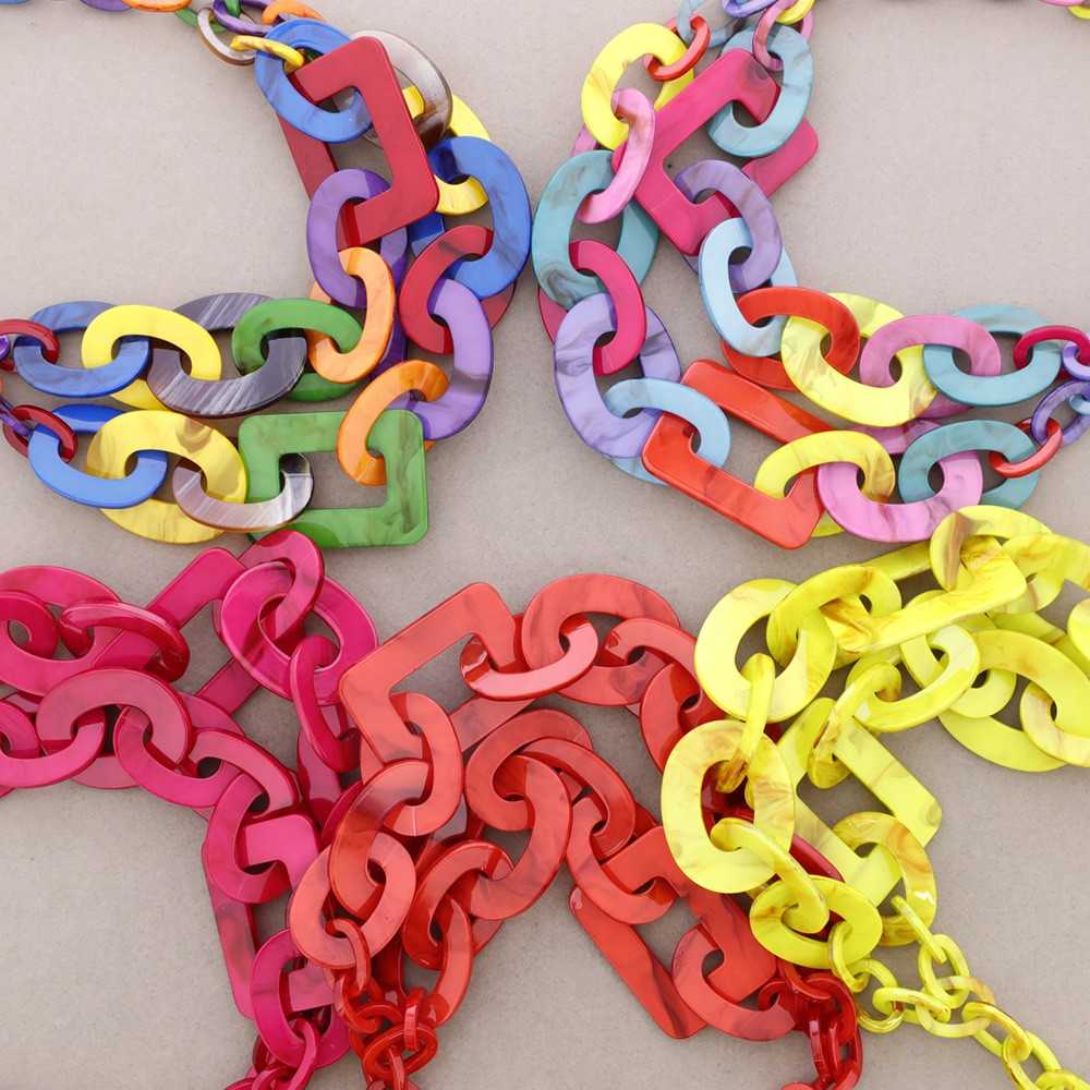 Multi Coloured Double Link Neckalce