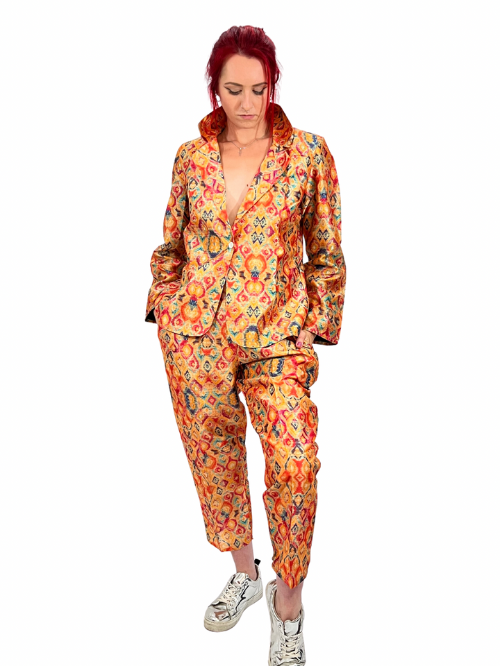 Two Piece Suit Set in Indian Silk - Vz Collection