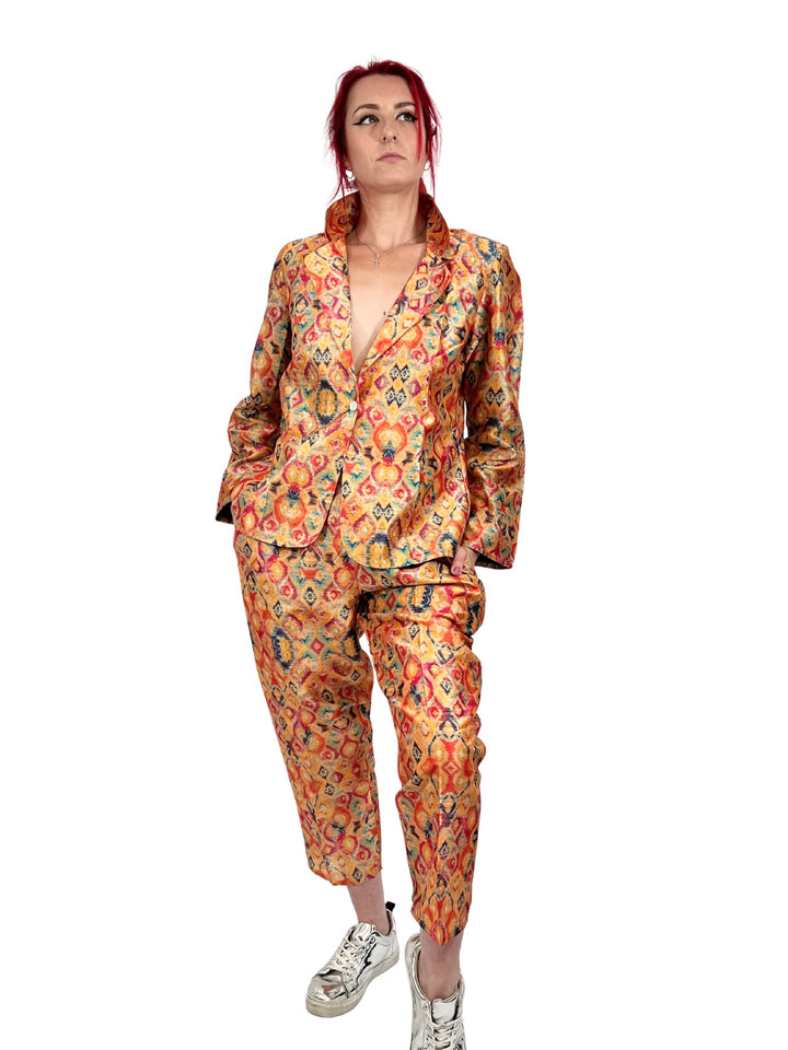 Two Piece Suit Set in Indian Silk - Vz Collection