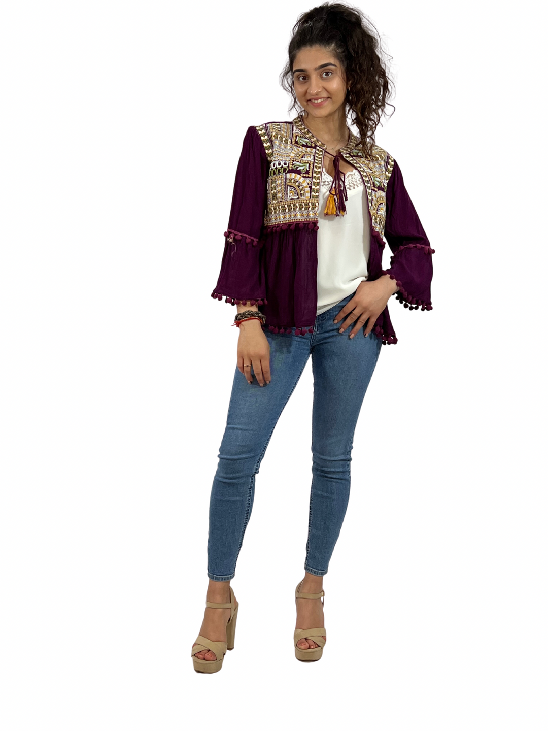 Purple Cotton open Summer over lay - Vz Collection