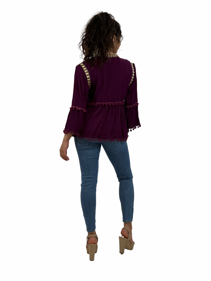 Purple Cotton open Summer over lay - Vz Collection