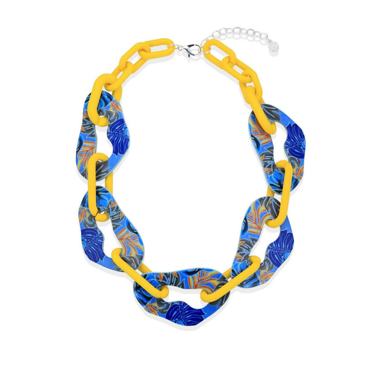 Blue and Yellow Short Necklace - Vz Collection