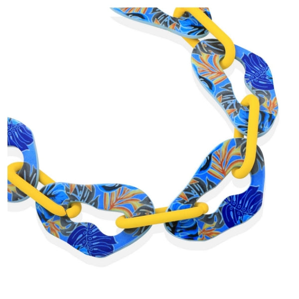 Blue and Yellow Short Necklace - Vz Collection