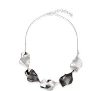 Gunmetal Grey and Silver Short Necklace - Vz Collection