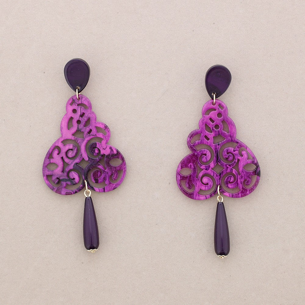 Resin Pendant Drop Earrings