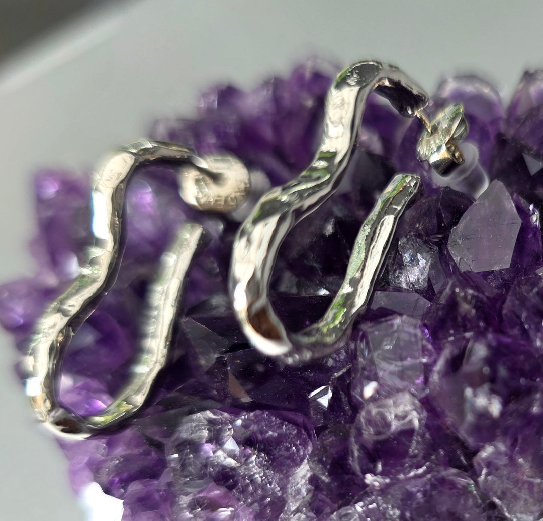 Silver Waves Studd Earrings