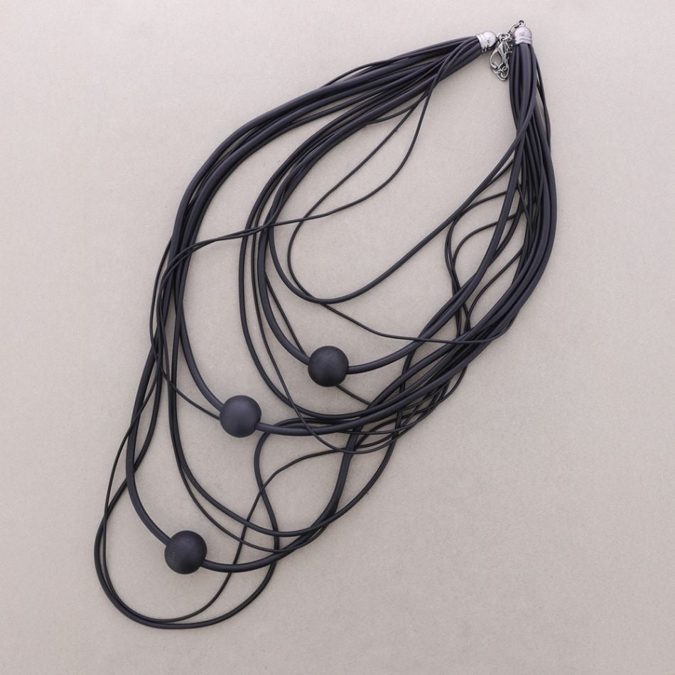Multi Row Silicone Necklace - Statement & Super Light Weight - Vz Collection