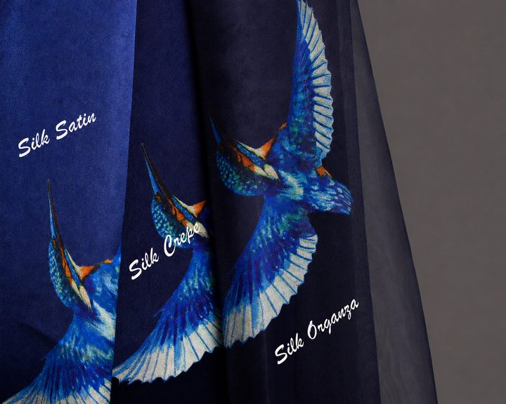 Kingfisher Satin Silk Scarves - Vz Collection