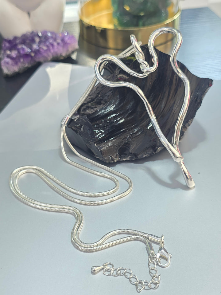 Dancing Heart Pendant On Long Chain