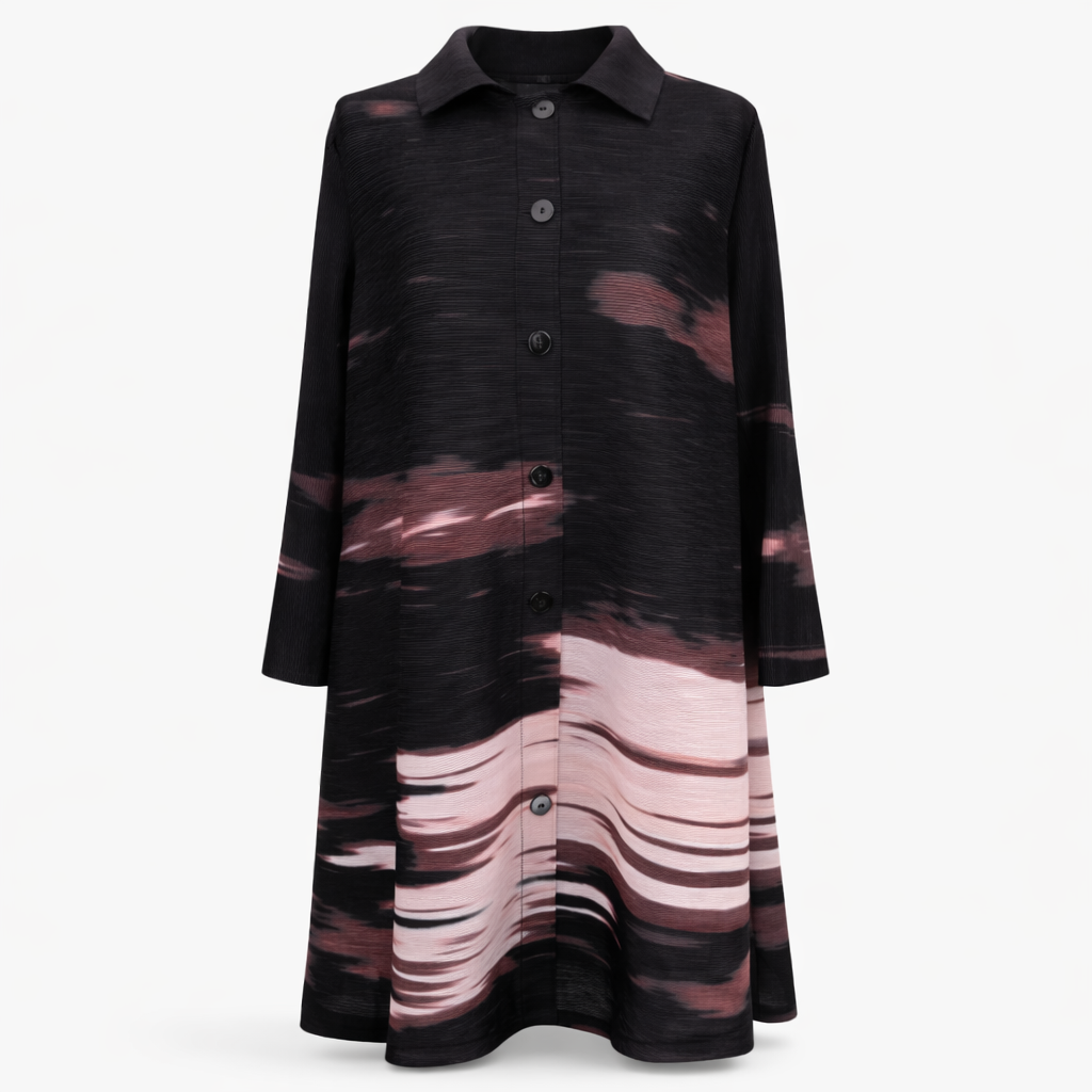 Midnight Blush Plissé Swing Dress - Vz Collection