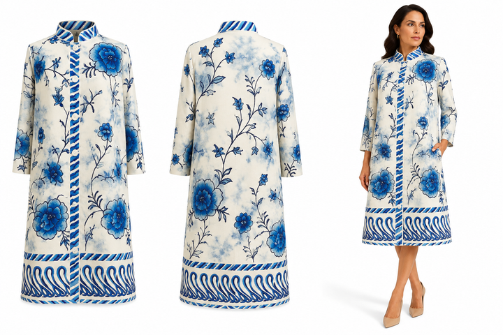 Imari- Blue Porcelain Dress