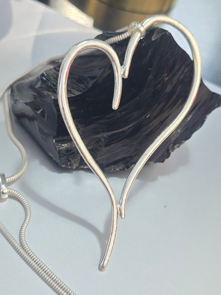 Loving Heart Pendant On Long Chain