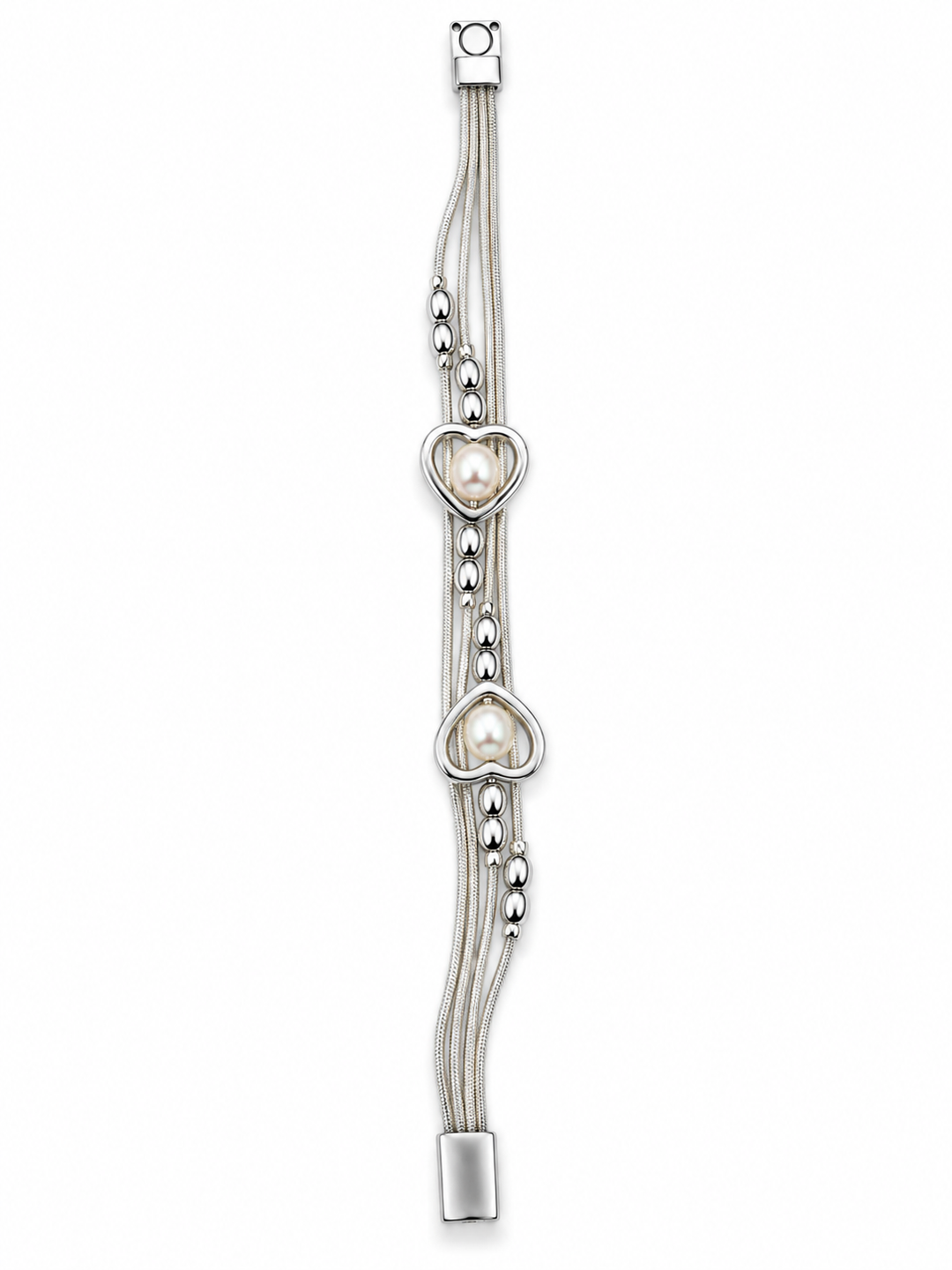 Pearl Heart Magnetic Statement Bracelet - Vz Collection