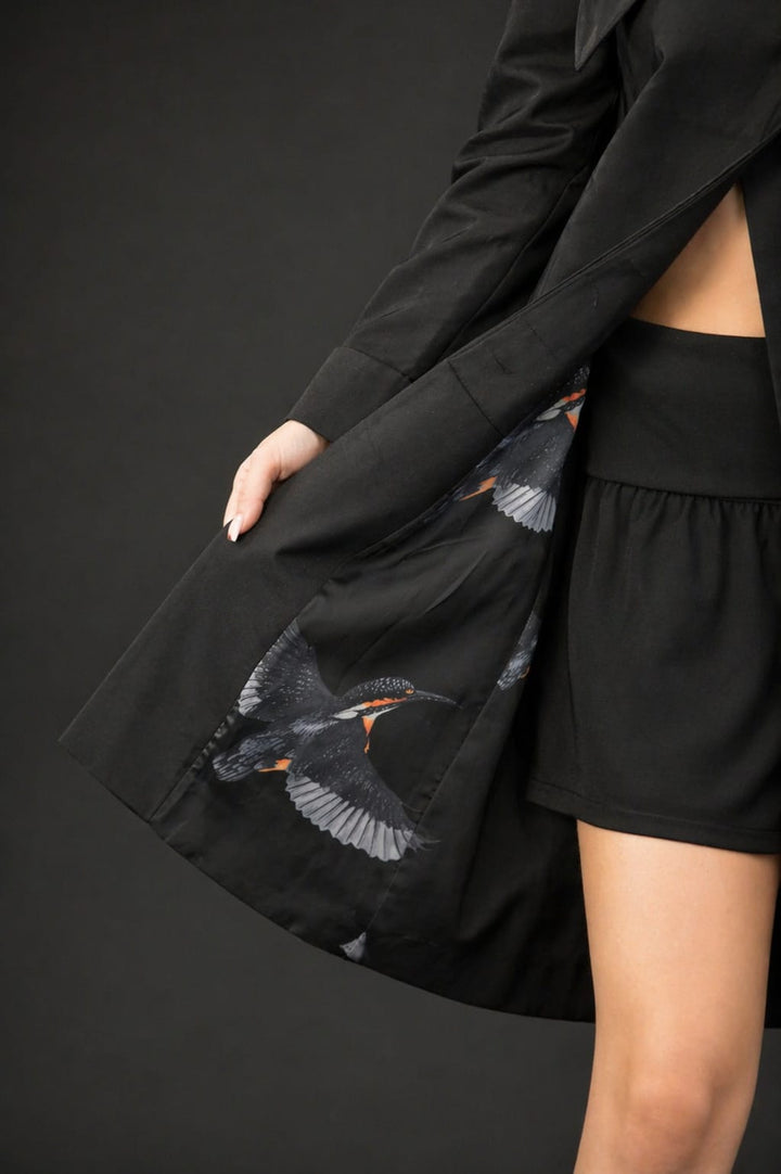 Noir ( Black) Kingfisher Couture Jacket - Vz Collection