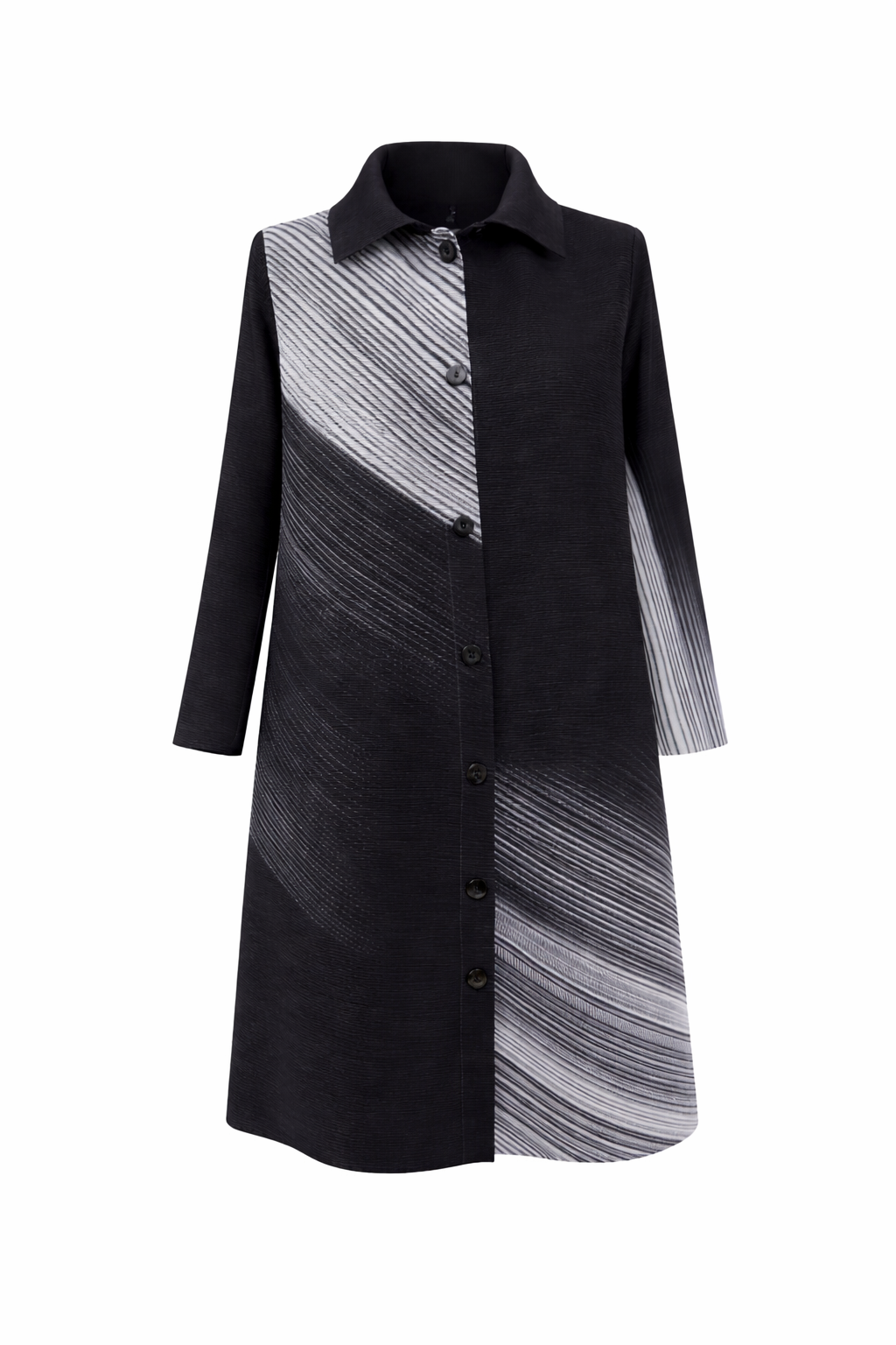 Eclipse Plissé Monochrome Shirt Dress - Vz Collection